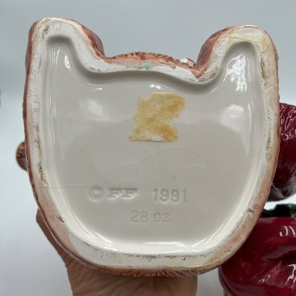 Fitz & Floyd Plaid Teddy Bear Christmas Teapot 1991 - Picture 10 of 15